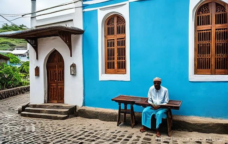 코모로 전통 건축 양식 - Prompt 1: Bustling Comorian Medina Street** 코모로 전통 건축 양식 - Prompt 1: Bustling Comorian Medina Street**